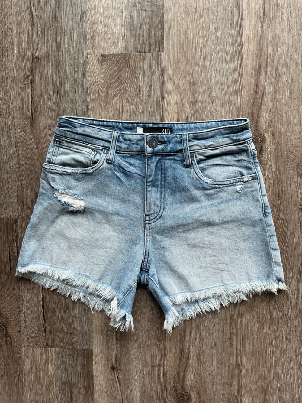 Kut from the Kloth Jane High Rise Long Denim Shorts